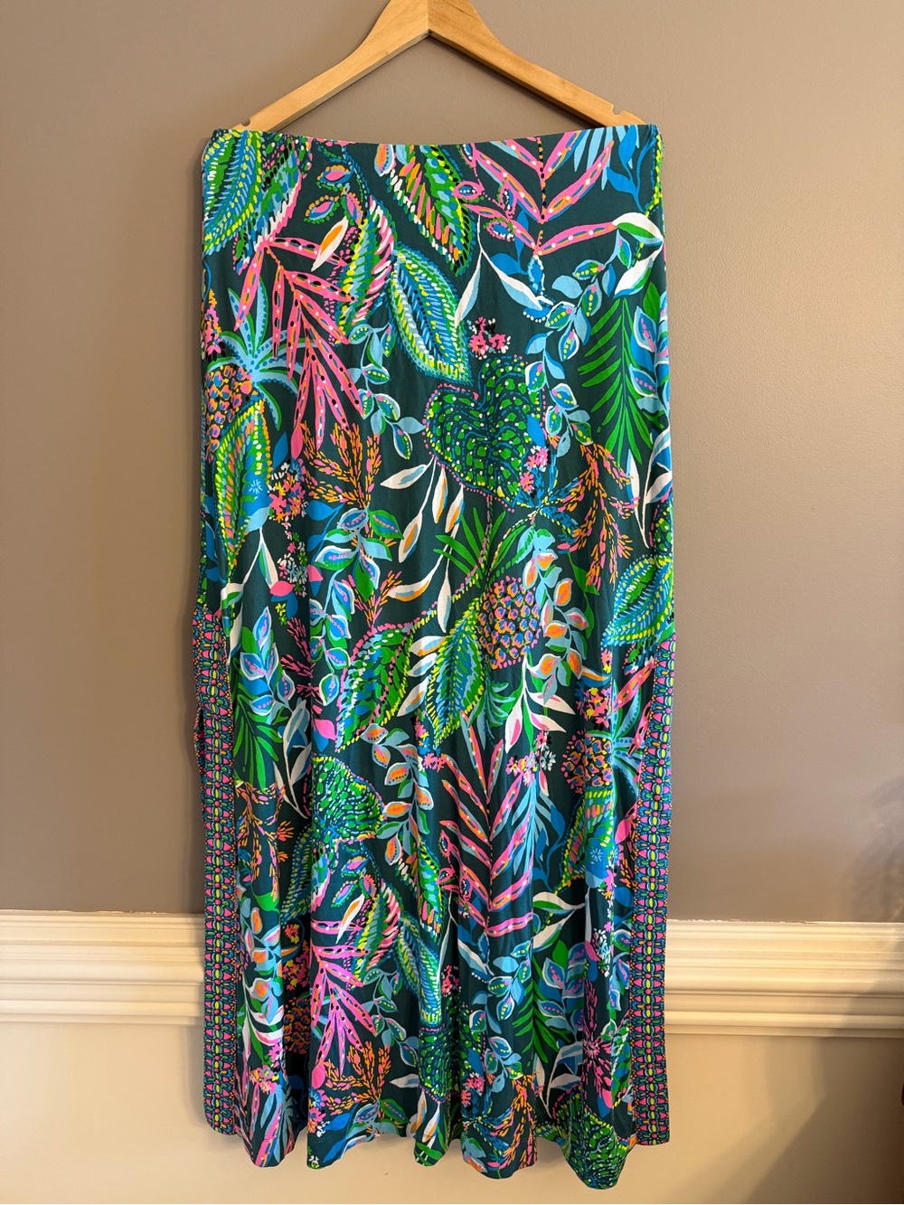 Lilly Pulitzer Sailynn Maxi Set Crop Top Skirt Sunshine JUNGLE Green Large - Picture 5 of 9
